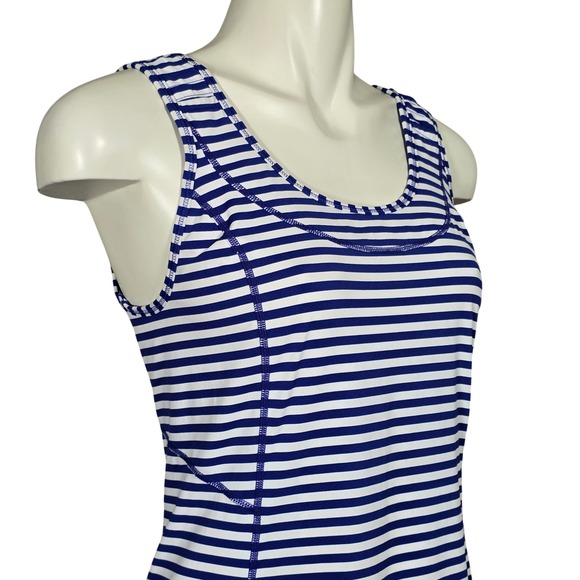 Lululemon Women's Run Stay On Course Tank Pigment Blue White Stripe 8 - Picture 4 of 16